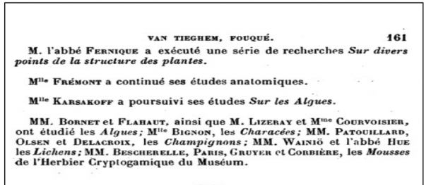 Extrait du livret du laboratoire de botanique de Paris