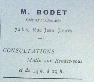 n°72bis Bodet dentiste